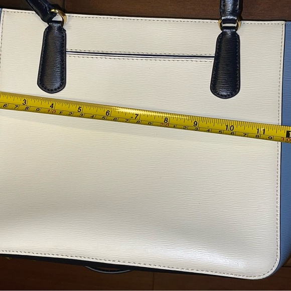 RALPH LAUREN WOMEN'S BAG cream and blue with zip closure at the top - Picture 14 of 15